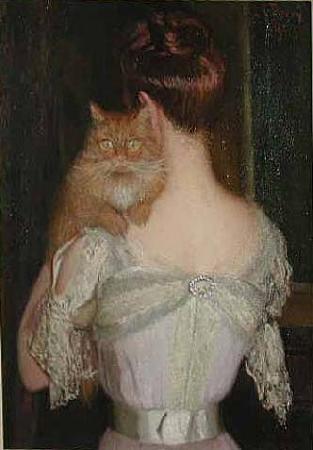 Lilla Cabot Perry Woman with a Cat oil painting picture